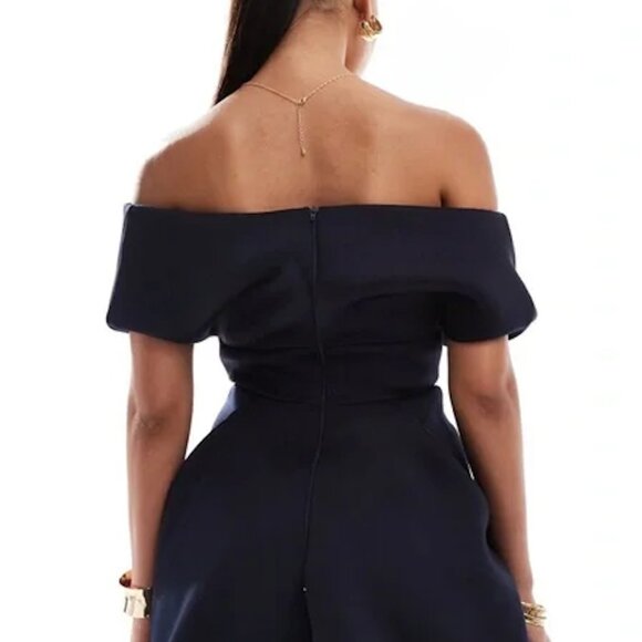 ASOS Design off-shoulder bubble hem mini dress - Size 10 - NWT - Picture 5 of 6